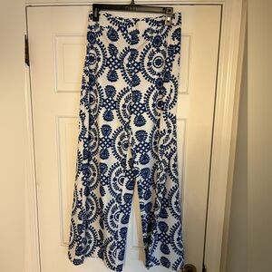 SHEIN Blue and White Floral Pants